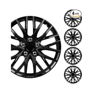 BDK (4-Pack) Premium Black Hubcaps 16